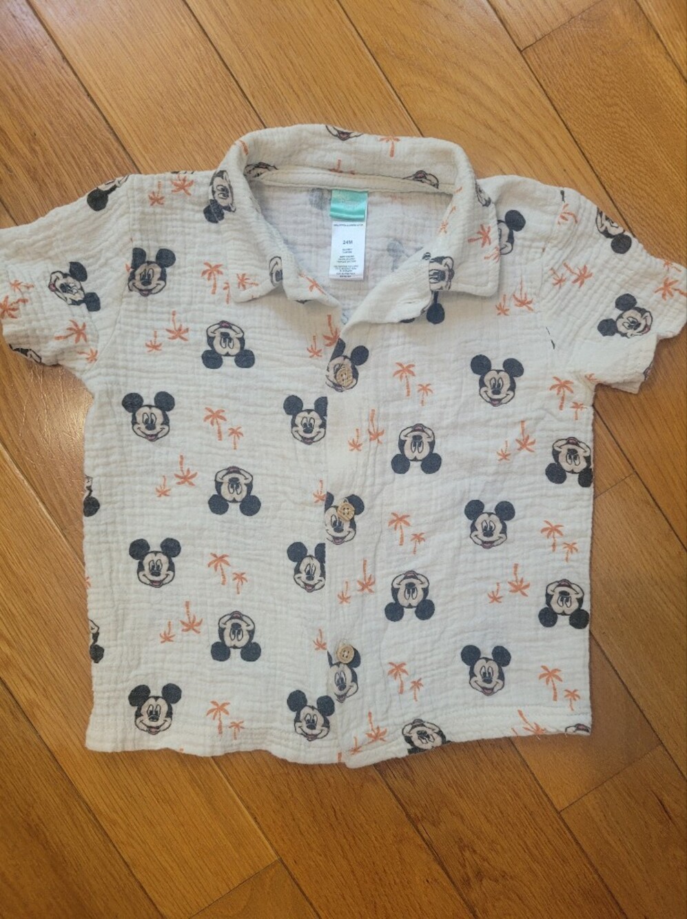 Disney |  Mickey Print Button Top | 24M